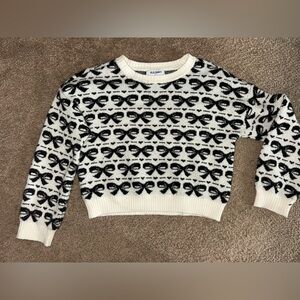 Old Navy Black and White Bow Sweater
